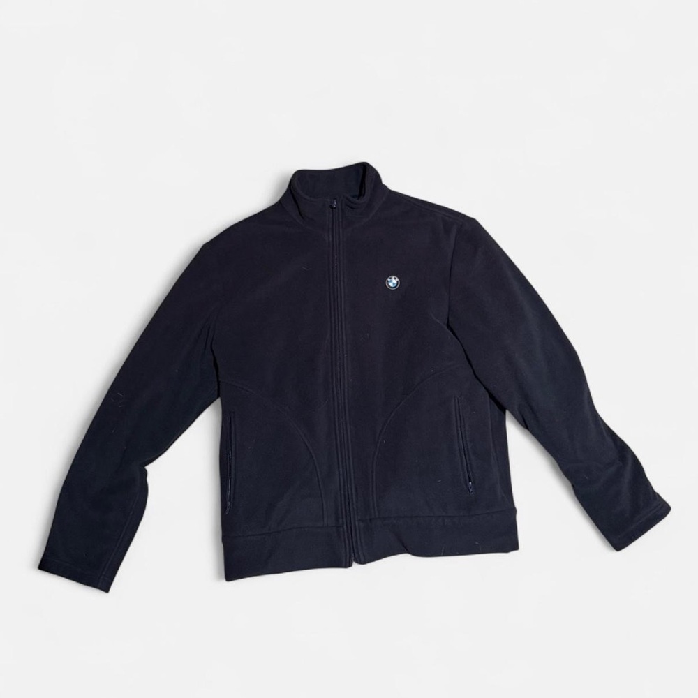 BMW Black Zip-Up Fleece Jacket with Logo
